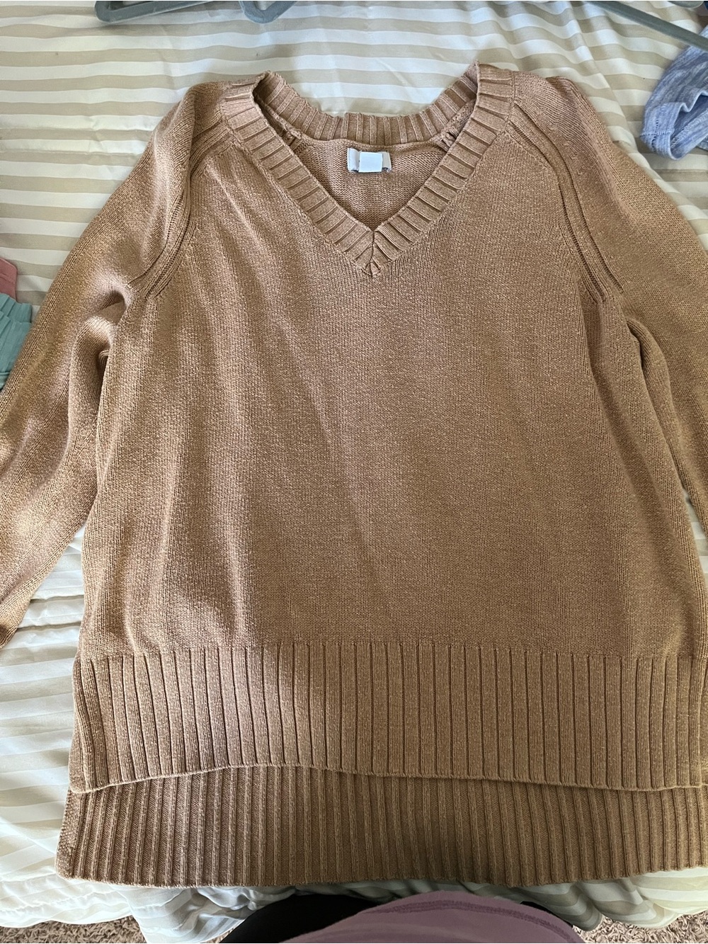 Old Navy Camel V-Neck Sweater